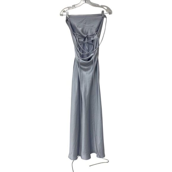 Zara Womens Dress S Small Slip Gray silver Strappy Midi Sleeveless 8448/331 NWT - Picture 3 of 13